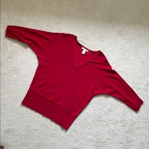 WHBM cranberry red surprise sweater